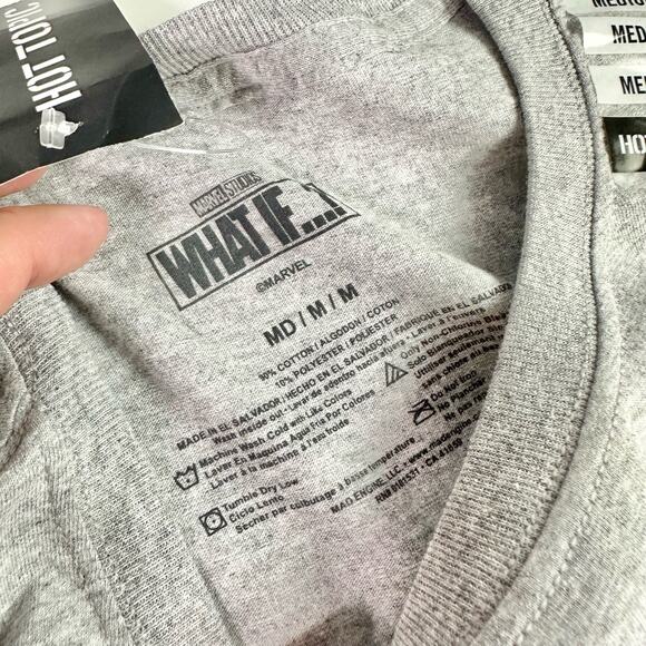 3/$20 Marvel NWT Adult Medium Gray "What If?" Party Thor Cotton Blend T-Shirt - Picture 3 of 7